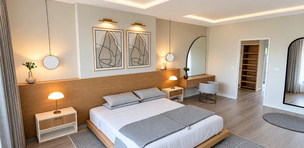 Dormitorio escandinavo cálido y minimalista.webp
